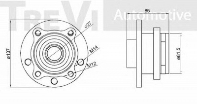 TREVI AUTOMOTIVE wb1177 -  Комплект подшипника ступицы колеса
